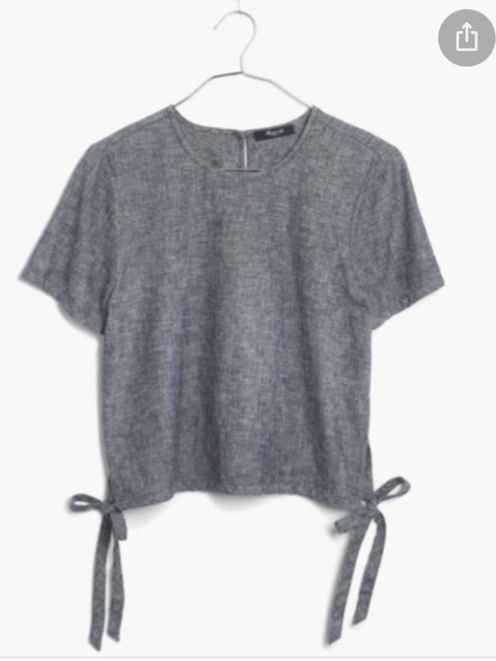 Madewell side tie chambray shirt